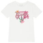 Girls White Logo T-Shirt, 1, hi-res