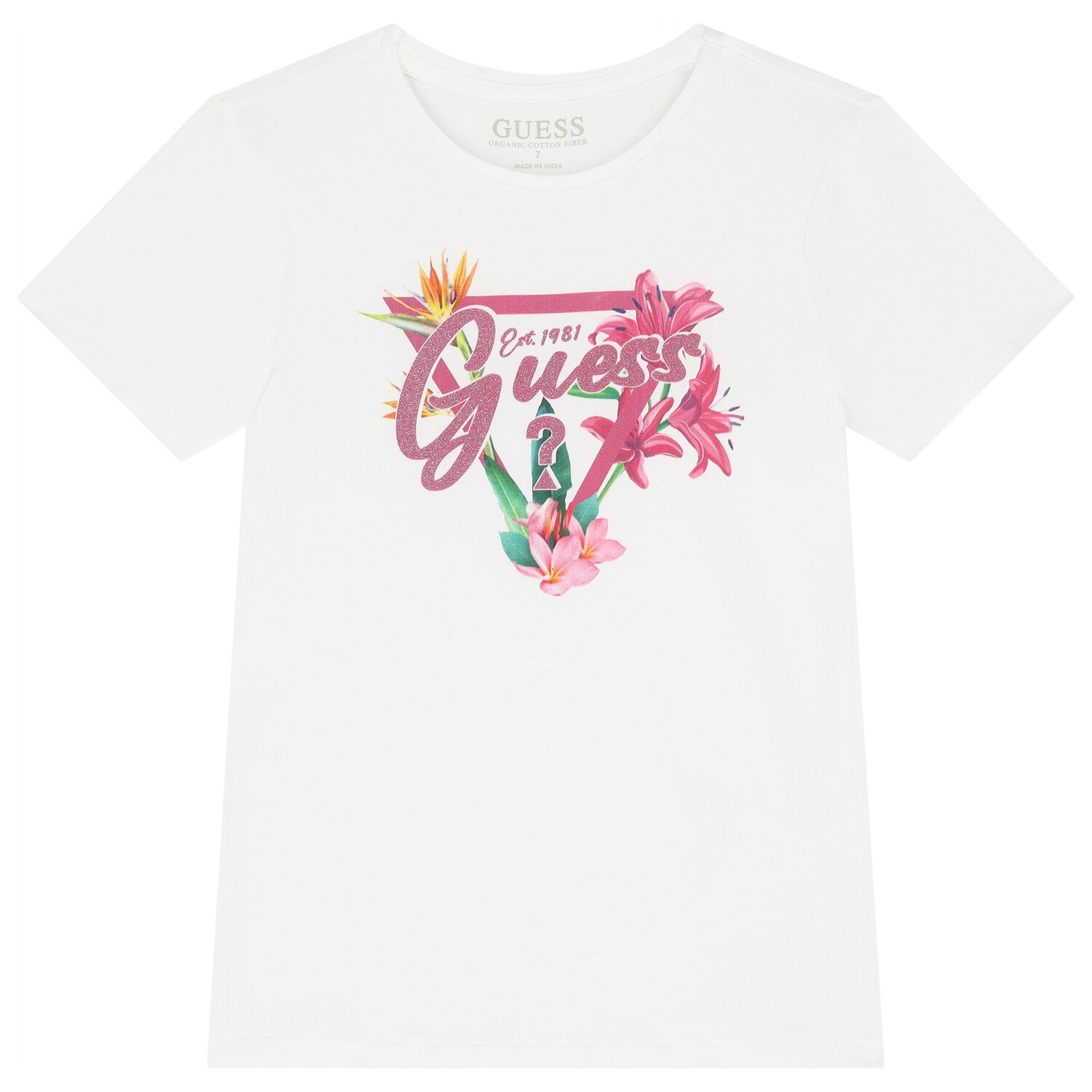 Girls White Logo T-Shirt, 1, hi-res