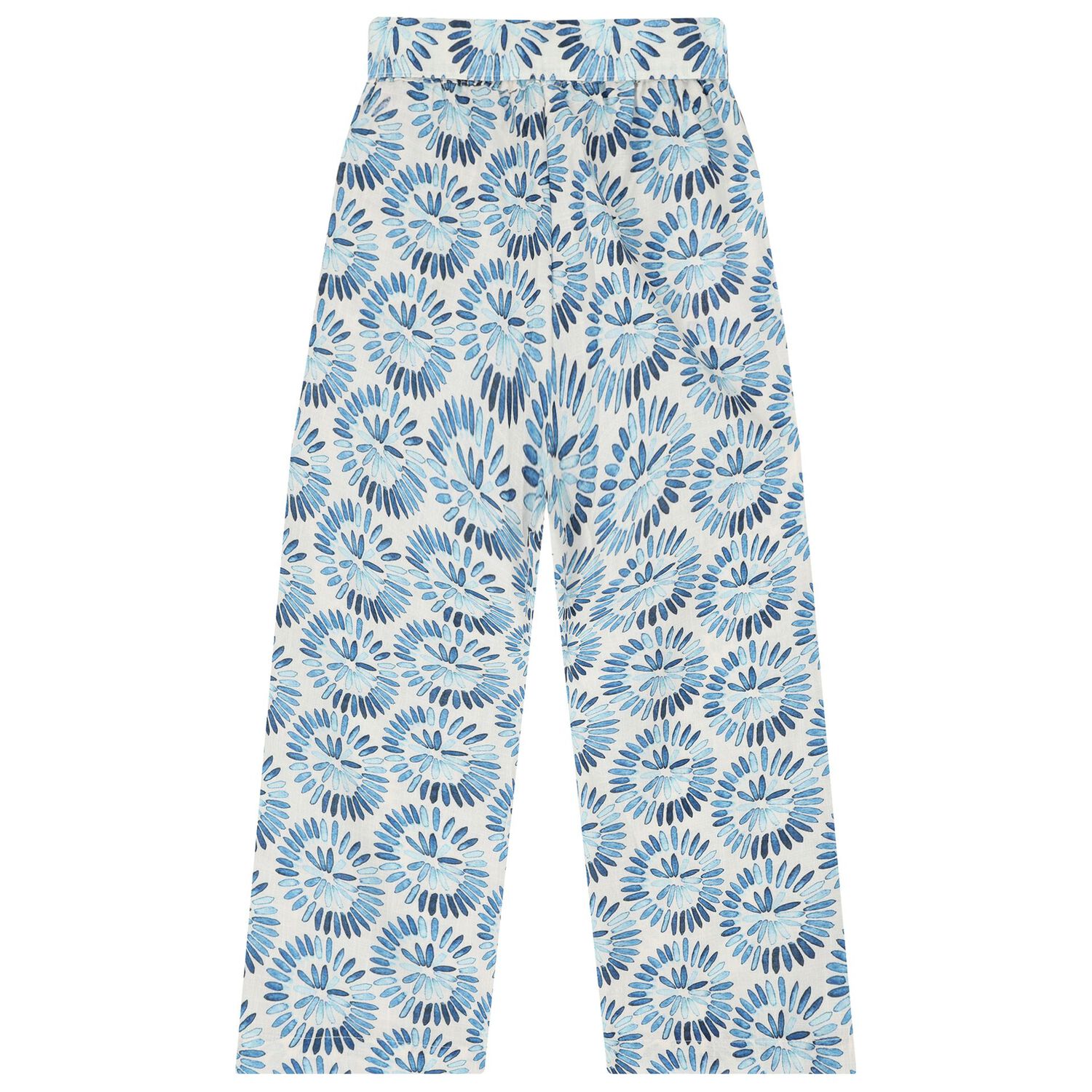 Girls White & Blue Trousers, 1, hi-res