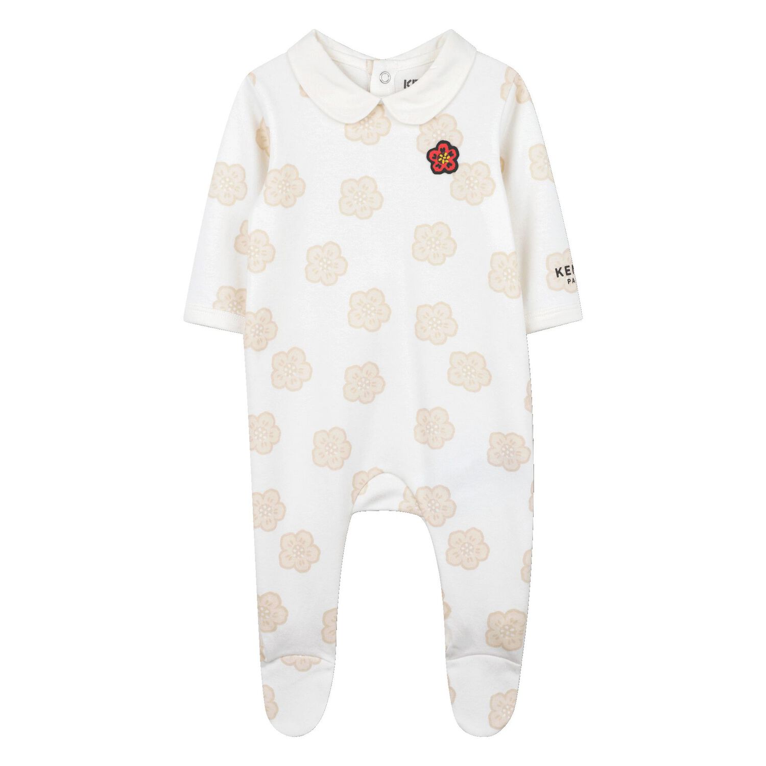 Ivory & Beige Boke Flower Babygrow Gift Set, 1, hi-res