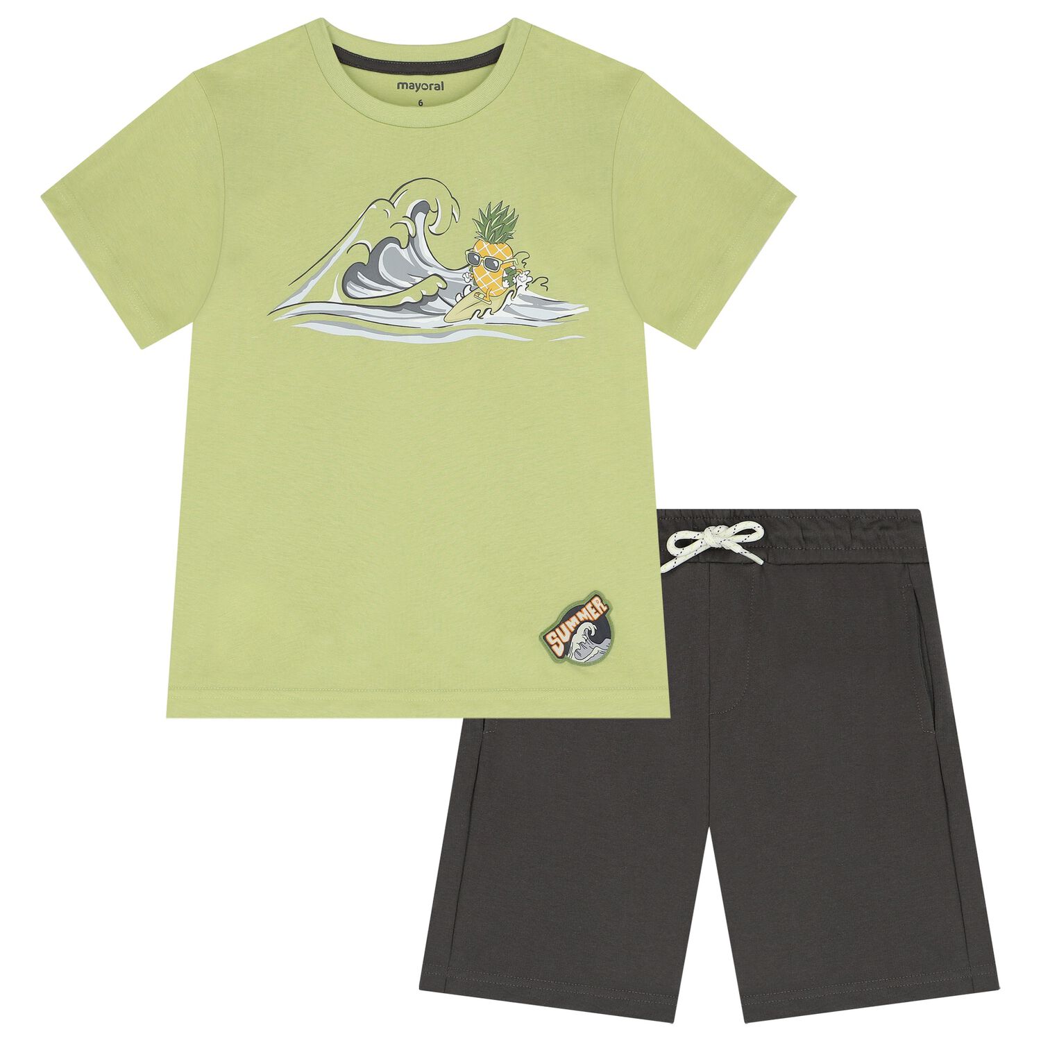 Boys Green & Grey Shorts Set, 2, hi-res image number null