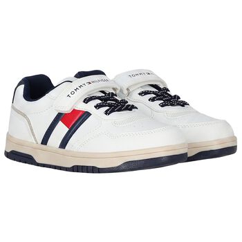 Boys White Logo Trainers