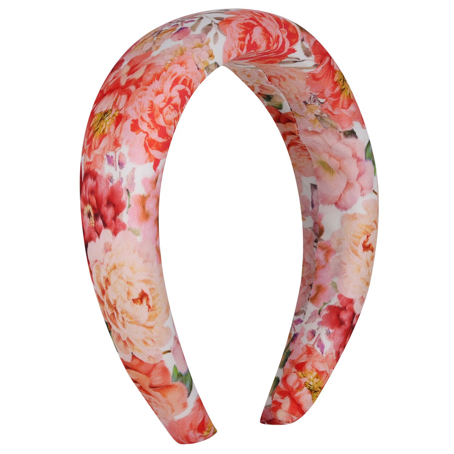 Girls Pink Floral Padded Headband , 1, hi-res
