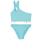 Girls Aqua Shell Bikini, 1, hi-res