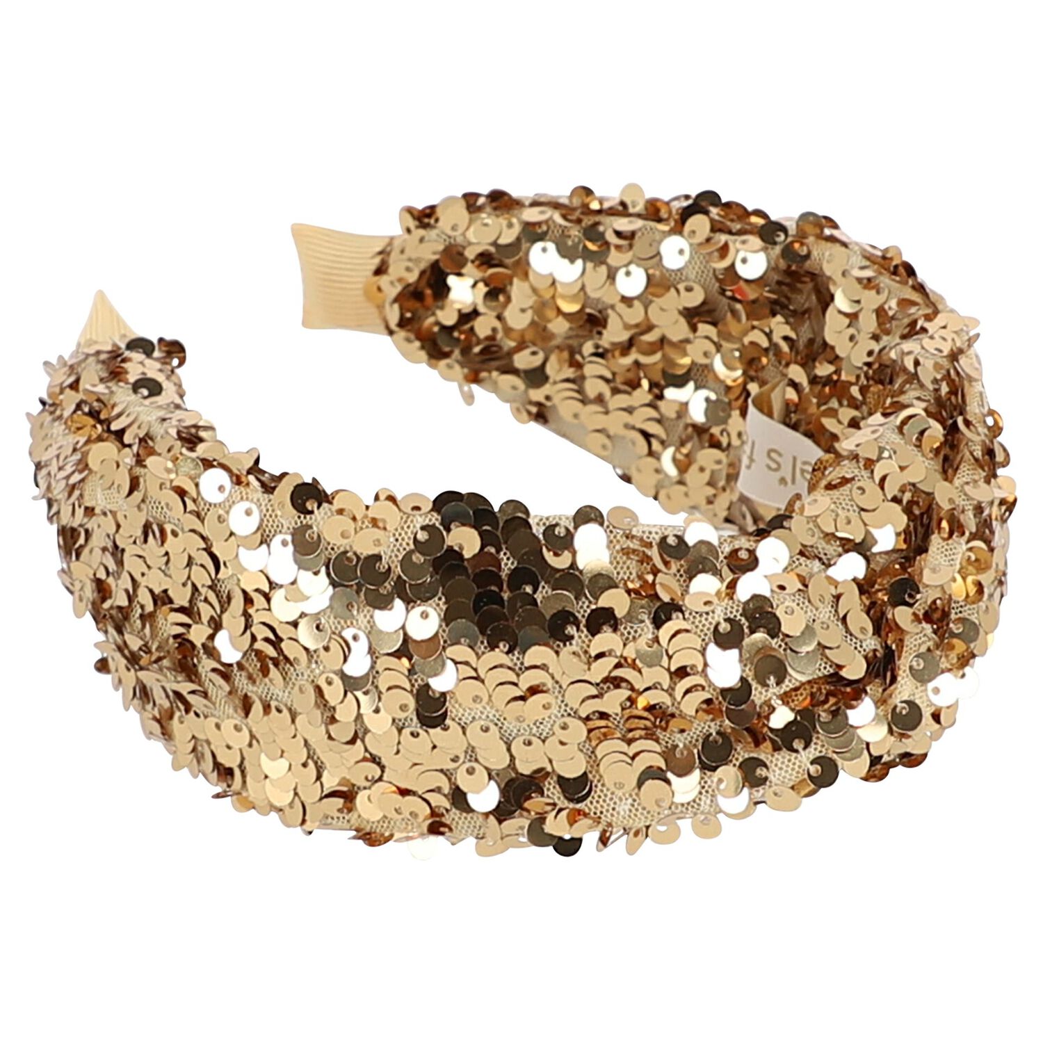Girls Gold Embellished Sequins Headband, 3, hi-res image number null
