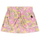 Girls Pink Logo Floral Skirt, 1, hi-res