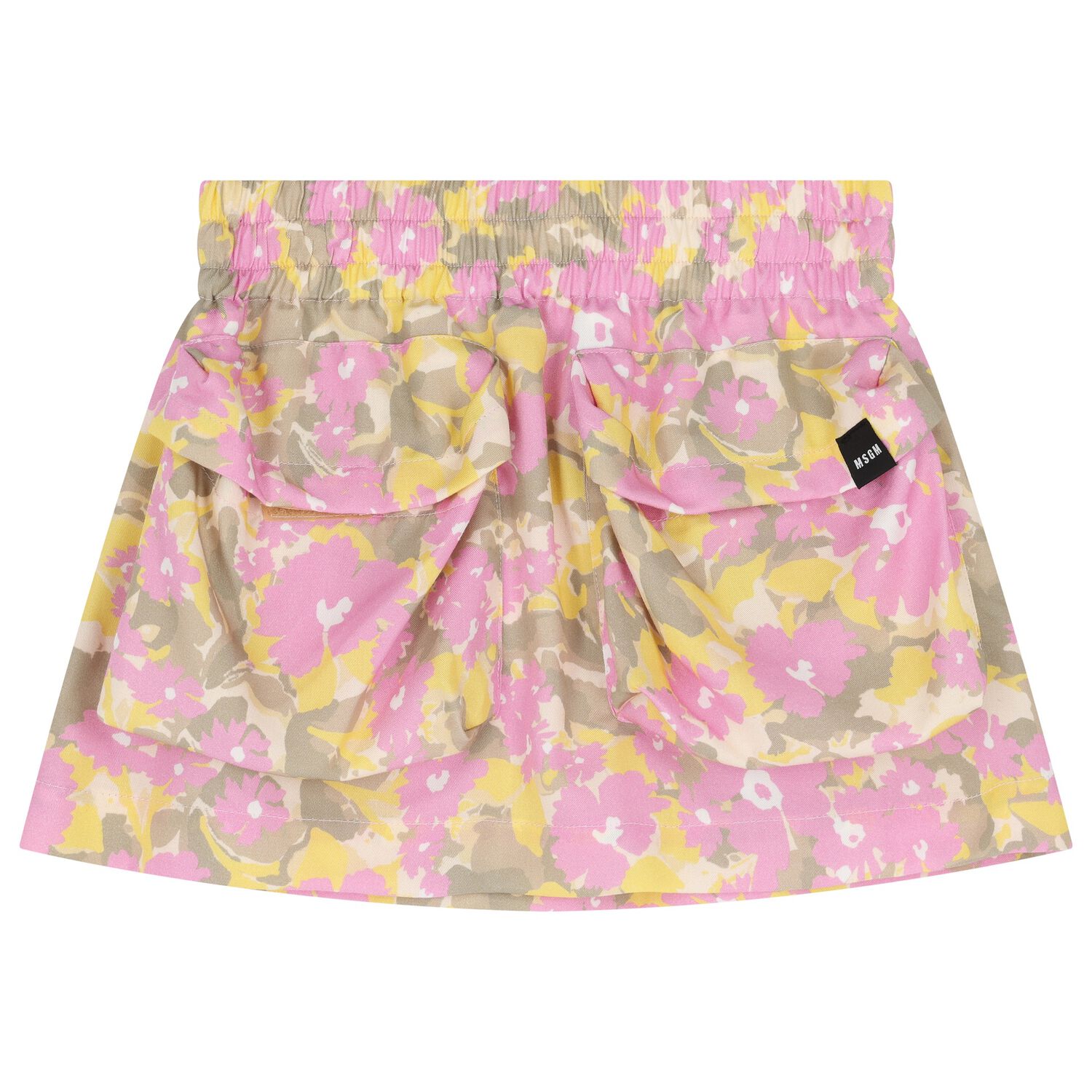 Girls Pink Logo Floral Skirt, 1, hi-res