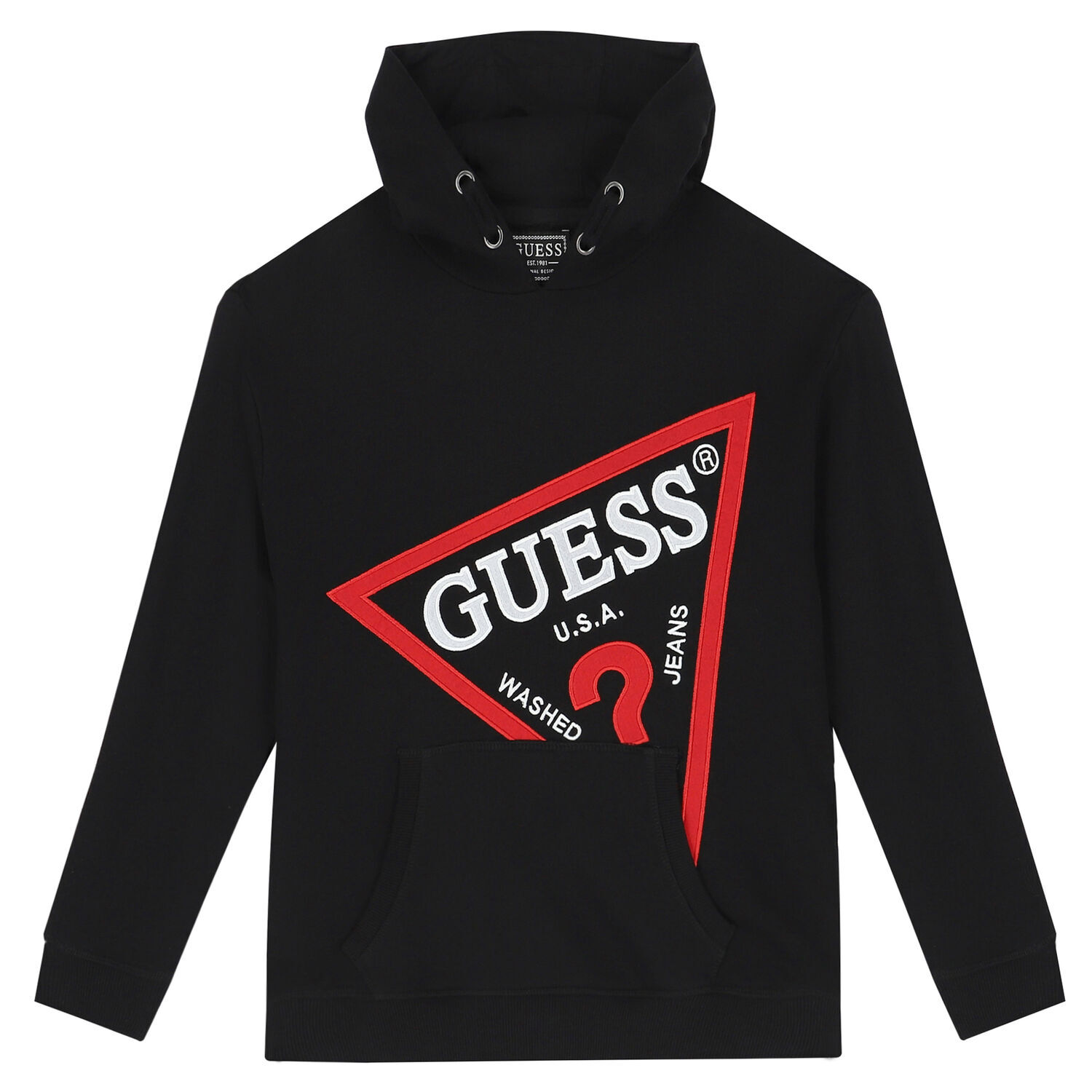 Boys Black Logo Hooded Top, 3, hi-res image number null