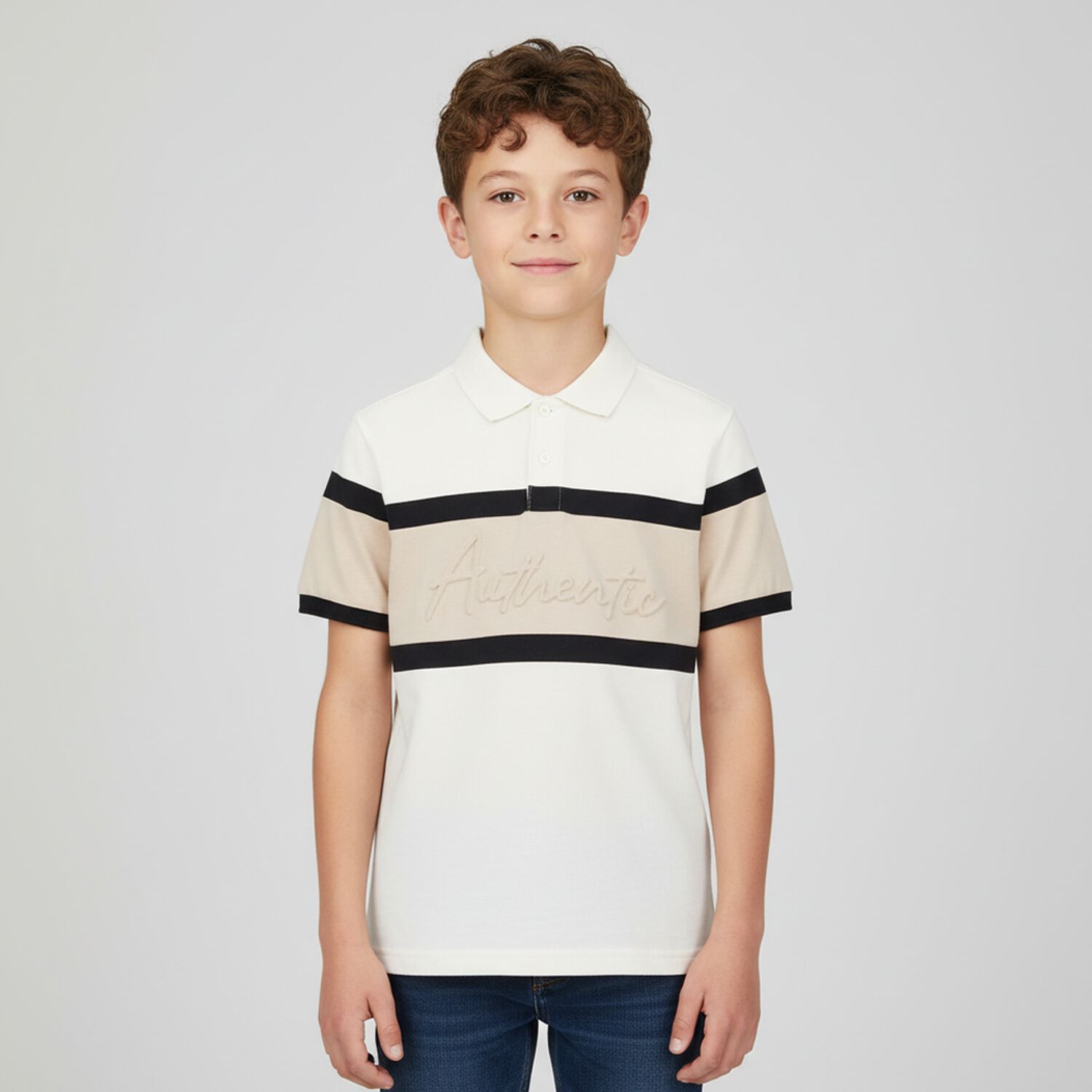 Boys Navy Blue Cotton Polo Shirt, 1, hi-res