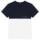 Boys Navy Blue & White Shorts Set, 1, hi-res