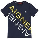Boys Navy Blue Logo T-Shirt, 3, hi-res