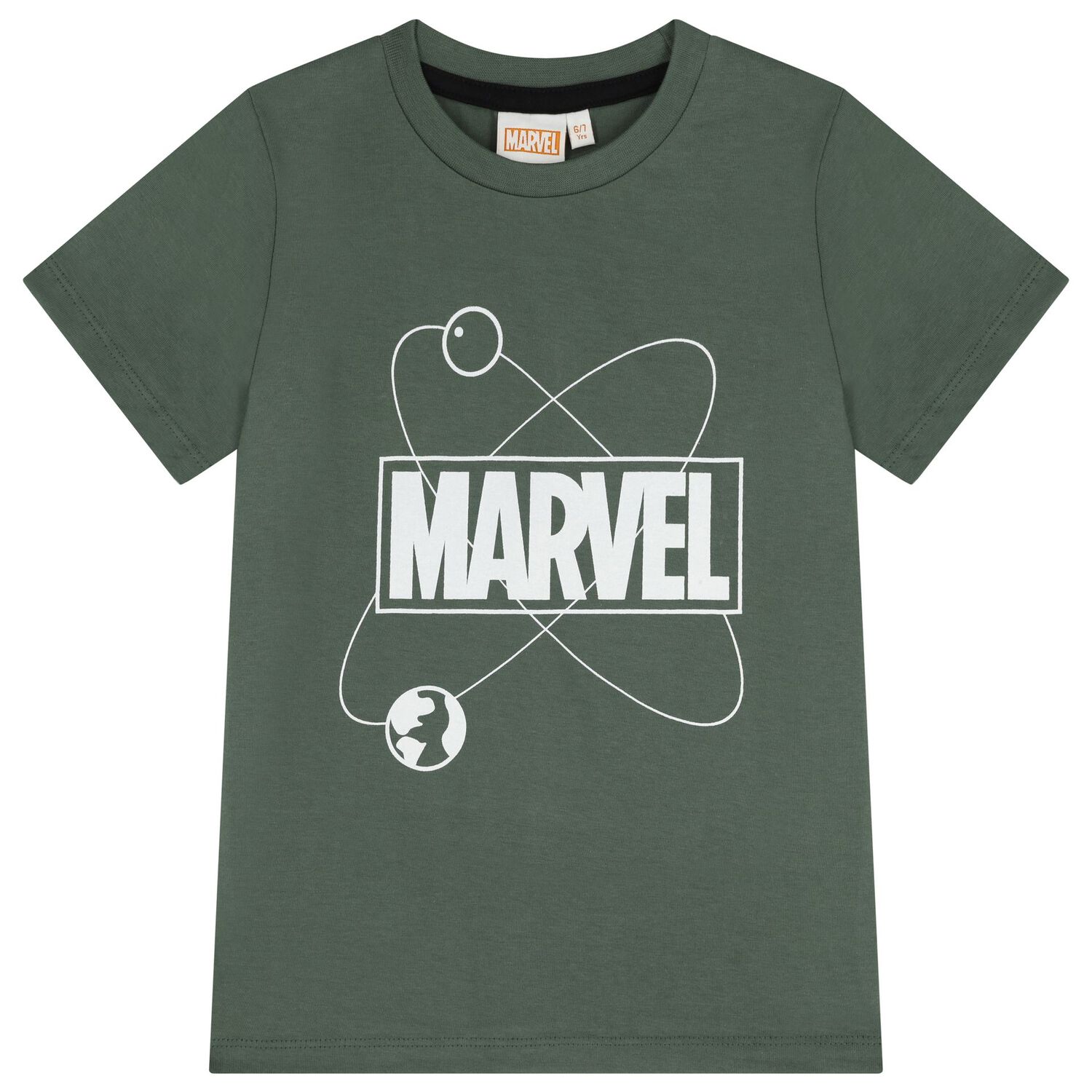 Boys Green & Grey Marvel Pyjamas, 2, hi-res