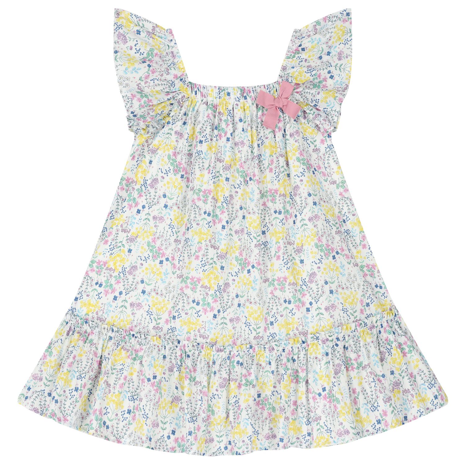 Girls Ivory Floral Dress, 1, hi-res image number null