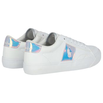 Girls White Logo Trainers