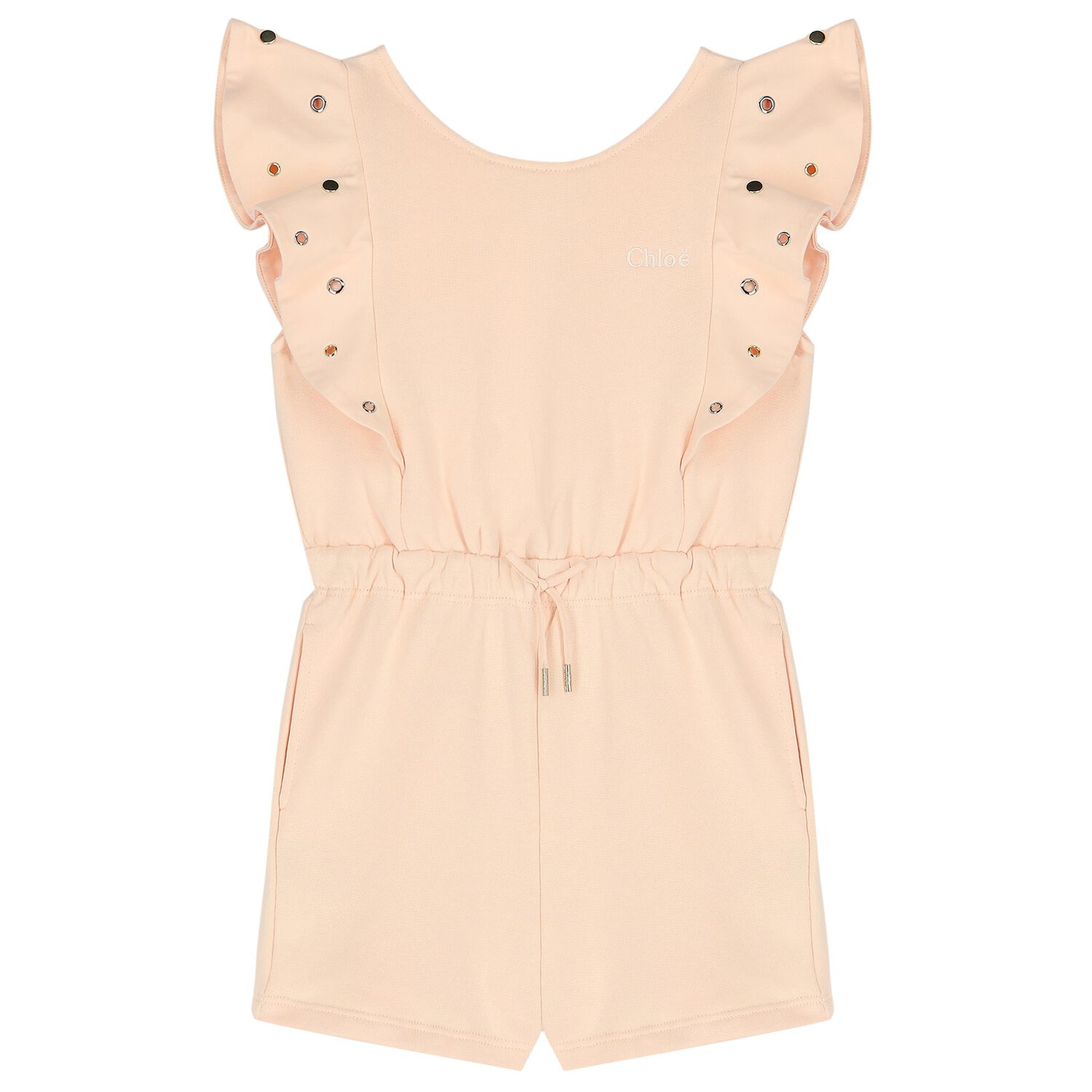 Girls Pink Logo Playsuit, 1, hi-res