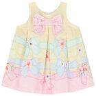 Younger Girls Yellow Floral & Bow Dress Set, 1, hi-res