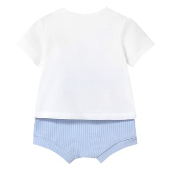 Baby Boys Blue & White Shorts Set