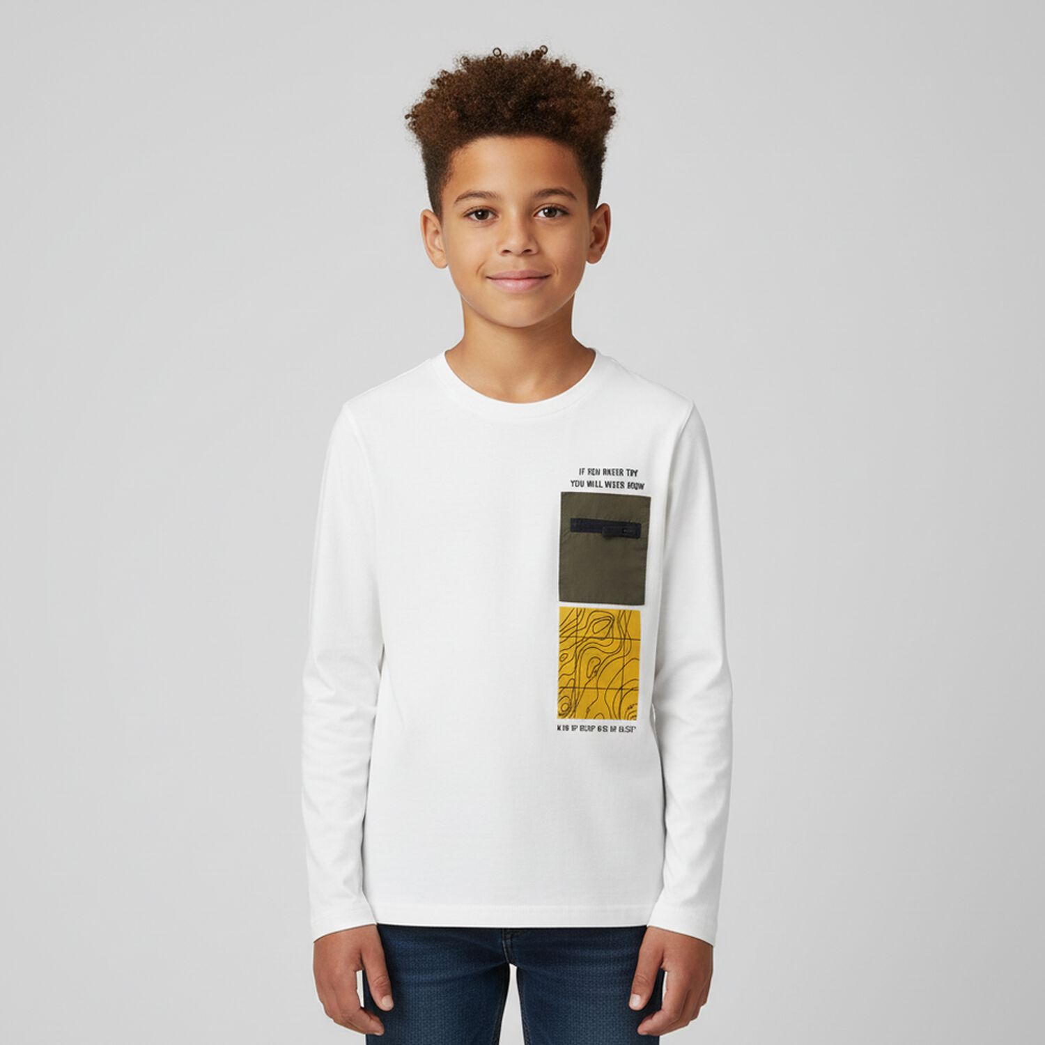 Boys Ivory Long Sleeve Top, 2, hi-res image number null