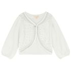 Baby Girls White Embellished Knitted Cardigan, 1, hi-res