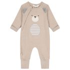 Baby Boys Beige Teddy Bear Romper Gift Set, 1, hi-res