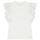 Girls White Logo T-Shirt, 1, hi-res