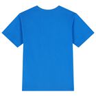 Boys Blue & White Teddy Bear Logo Shorts Set, 2, hi-res