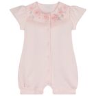 Baby Girls Pink Floral Romper, 1, hi-res
