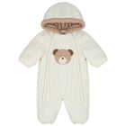 Ivory Baby Snowsuit, 2, hi-res