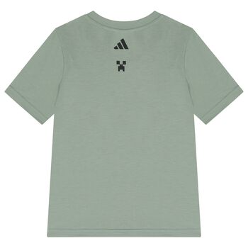 Boys Green Minecraft Logo T-Shirt