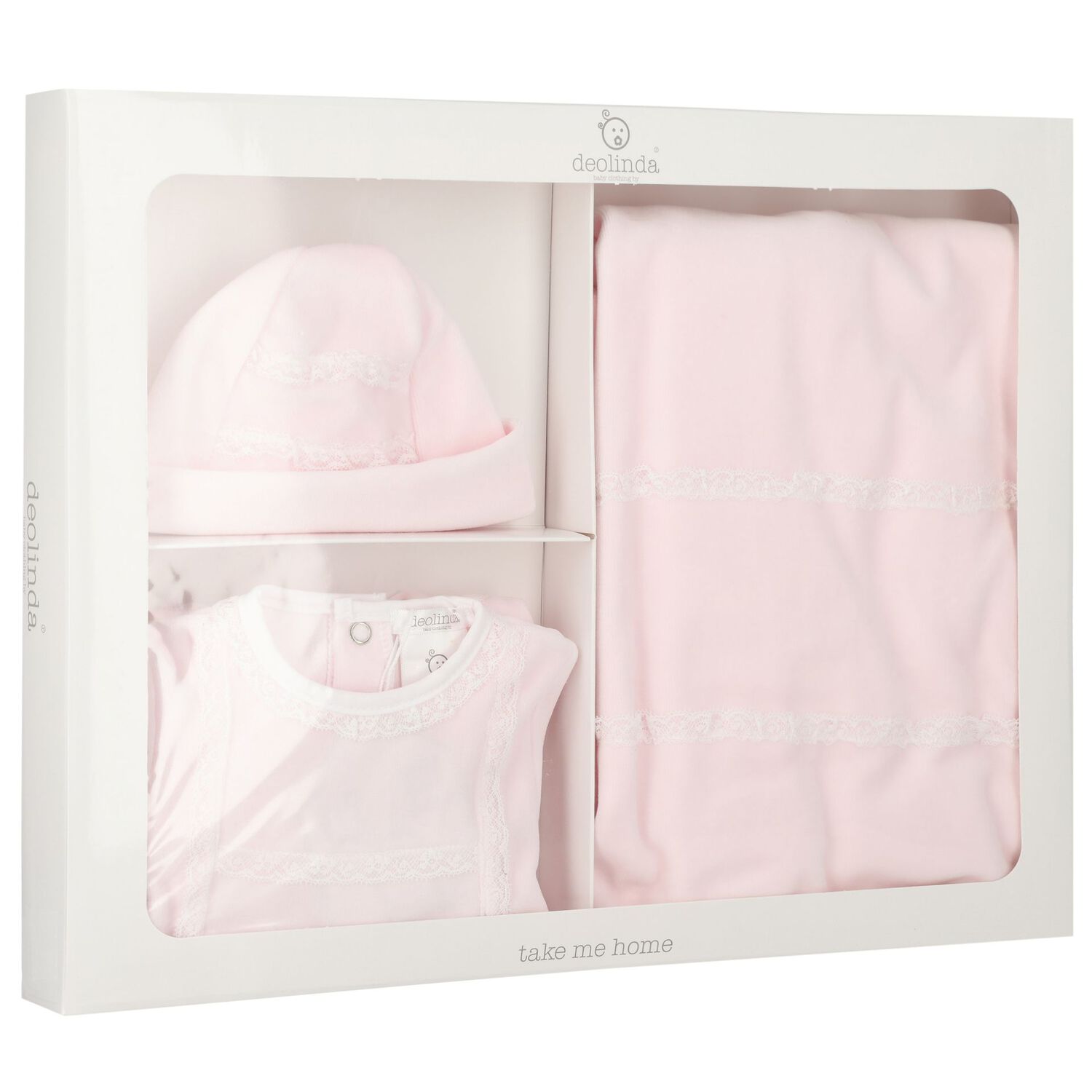 Baby Girls Pink Lace Babygrow Gift Set, 1, hi-res image number null