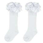 Girls White Ruffled Socks, 1, hi-res