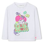 Girls White Sequin Cat Long Sleeve Top, 1, hi-res