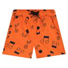Younger Boys Music Notes Swim Shorts, 1, hi-res