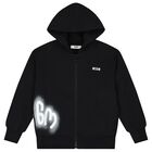Boys Black Logo Zip Up Top, 1, hi-res