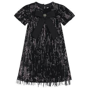 Girls Black Sequin Dress