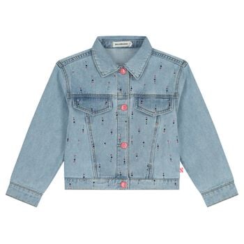 Girls Blue Denim Rhinestones Jacket