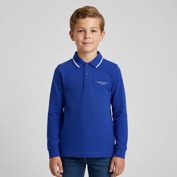 Boys Blue Logo Polo Shirt