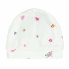 Baby Girls White Floral Hat, 1, hi-res
