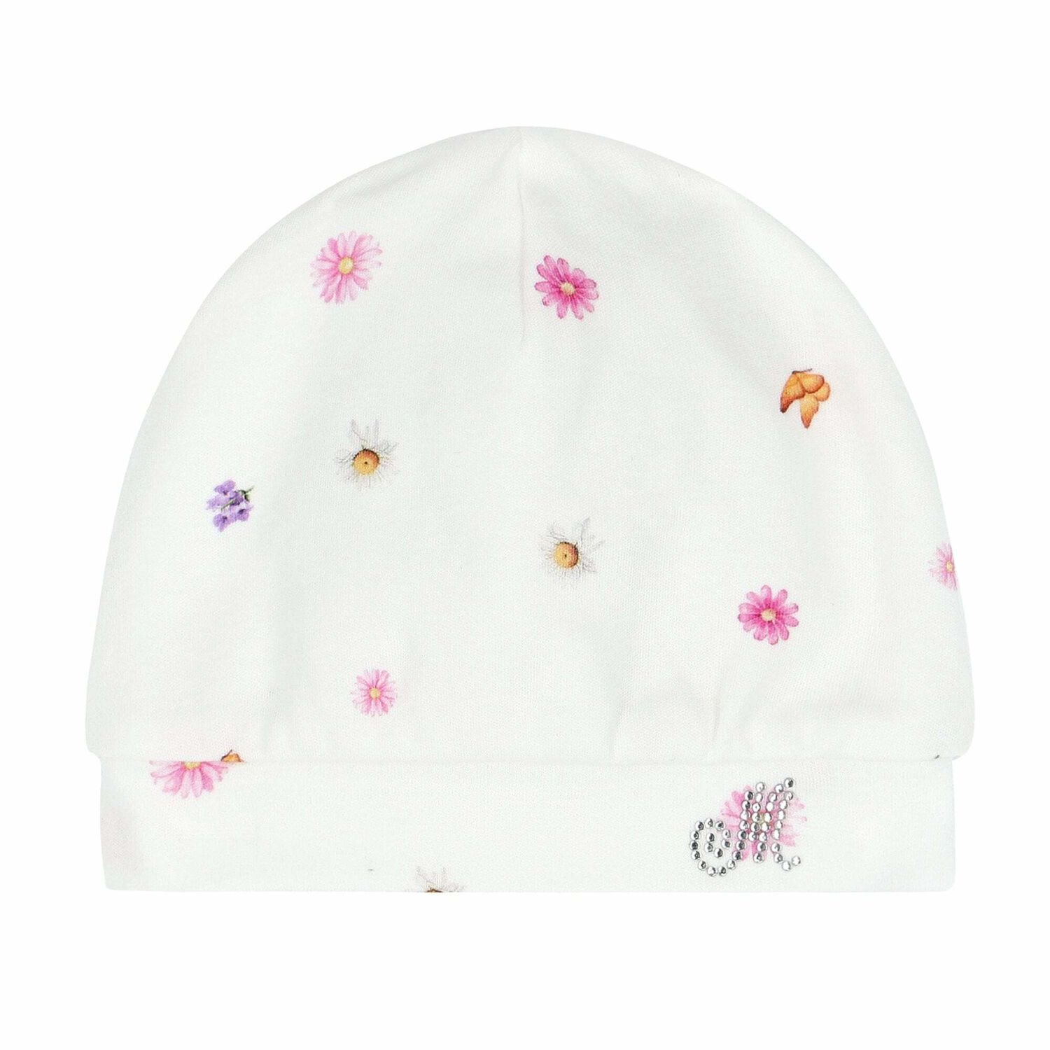 Baby Girls White Floral Hat, 1, hi-res image number null