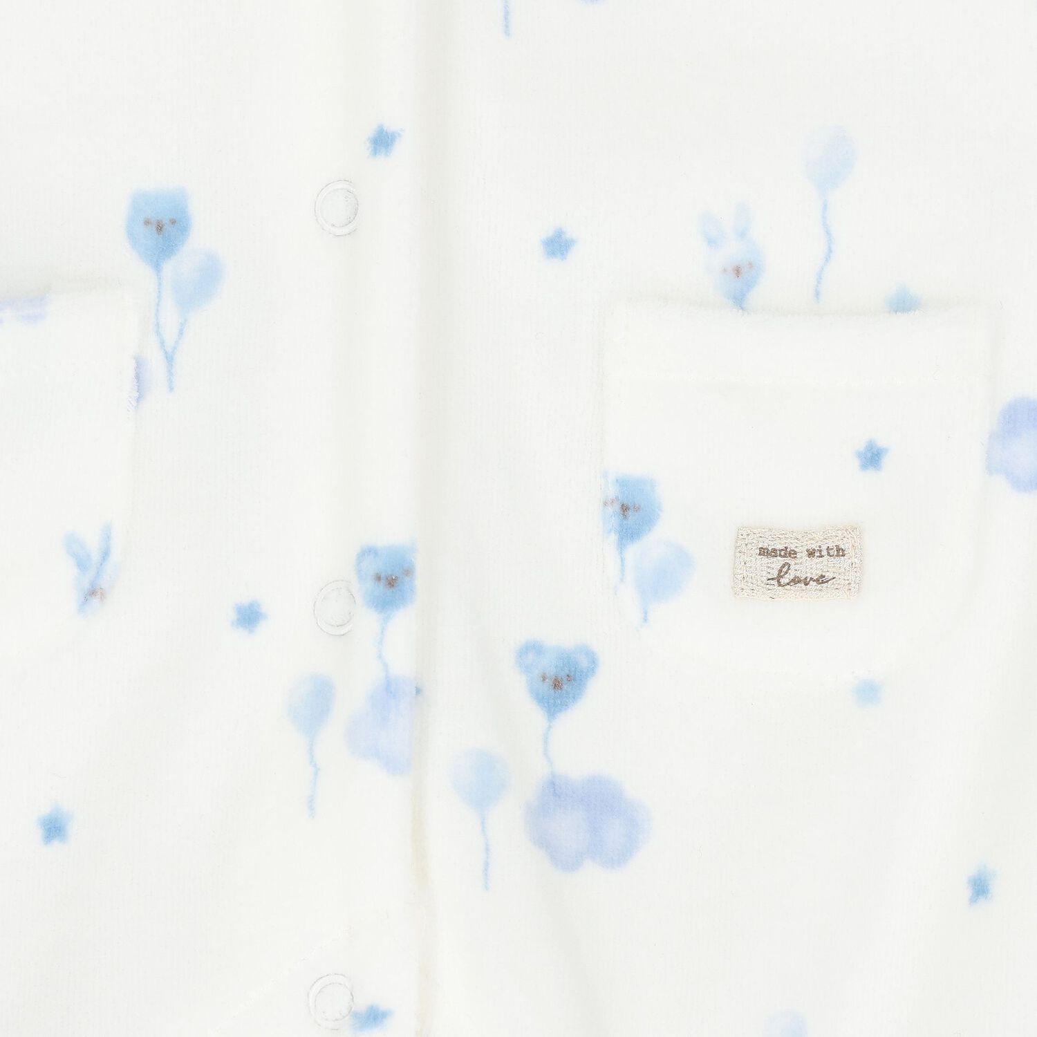 Baby Boys Ivory & Blue Balloon Babygrow, 2, hi-res