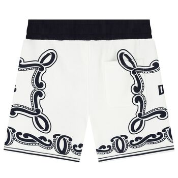 Younger Boys Ivory & Navy Blue Bandana Shorts