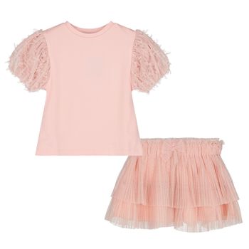 Girls Pink Tulle Blouse