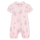 Baby Girls Pink Teddy Bear Romper, 1, hi-res