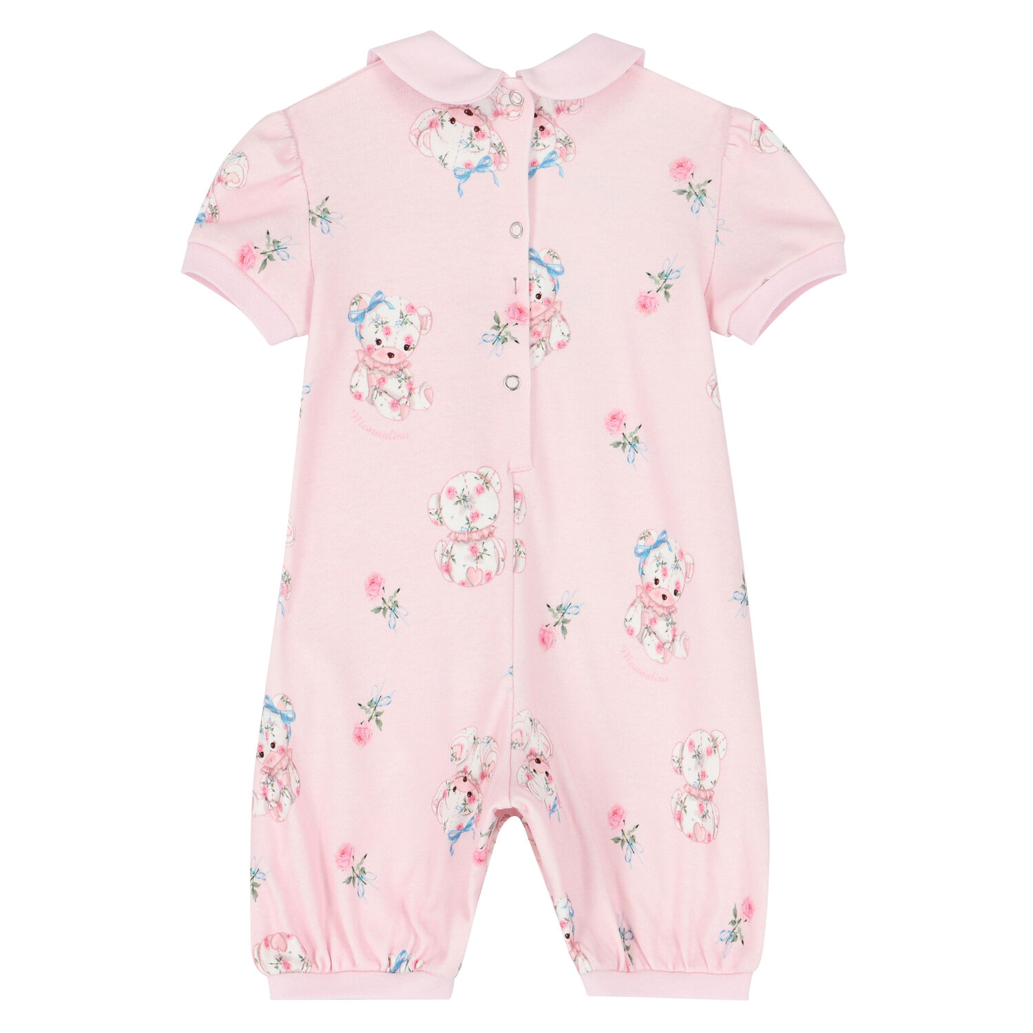 Baby Girls Pink Teddy Bear Romper, 1, hi-res