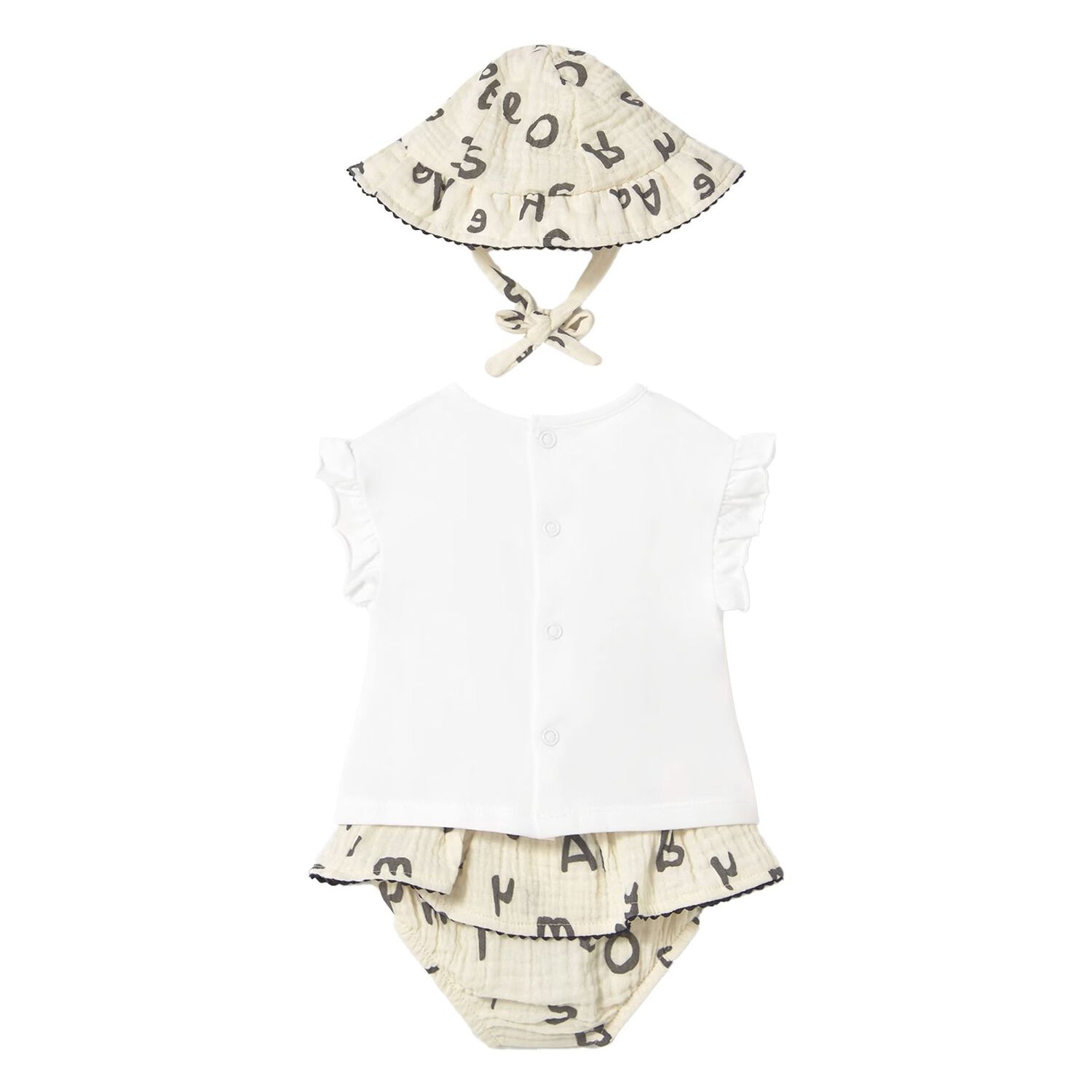 Baby Girls Ivory & Beige Bear Skirt Set, 1, hi-res