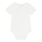 Younger Girls White & Denim Blue Logo Dungaree Set, 1, hi-res