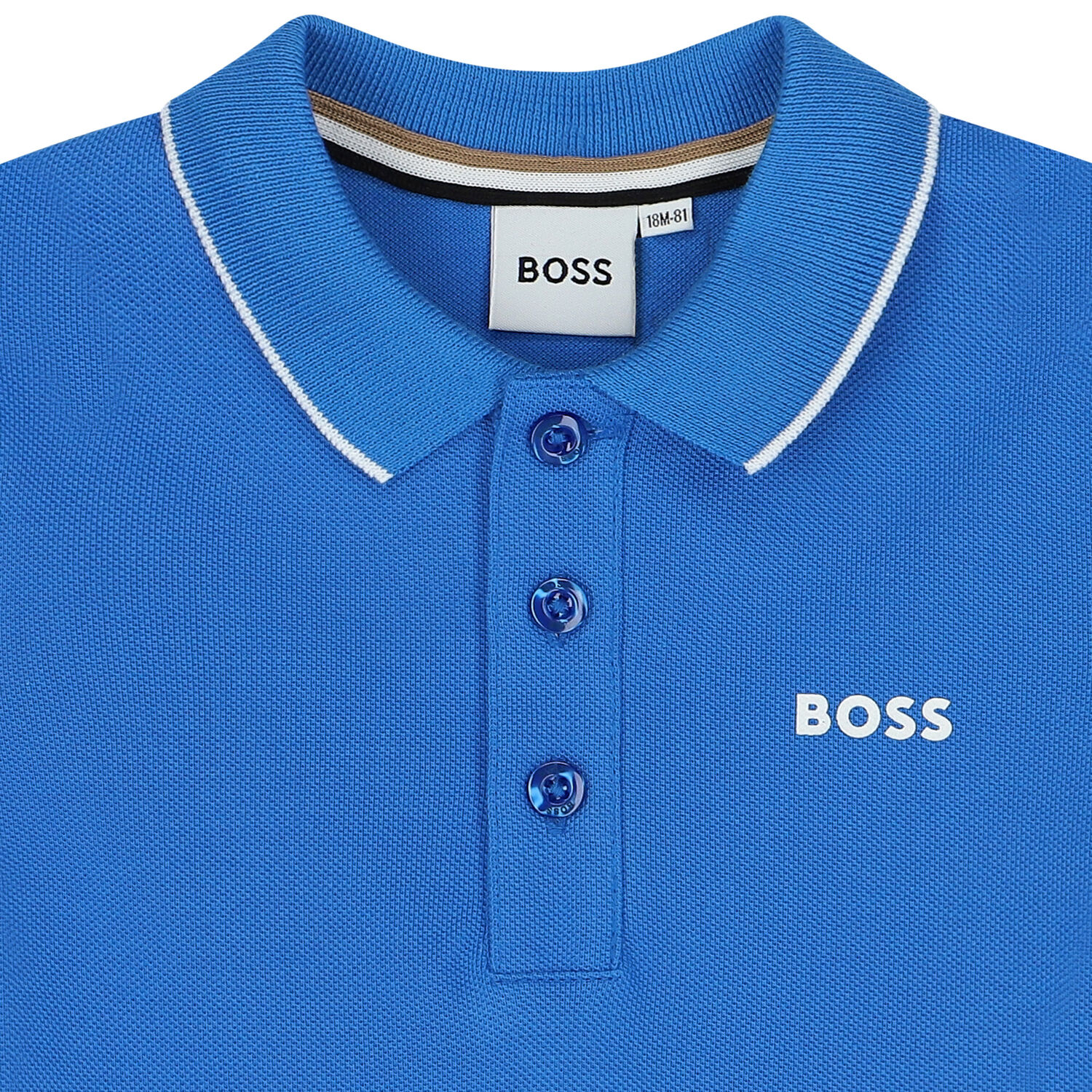 Younger Boys Blue Logo Polo Shirt, 3, hi-res