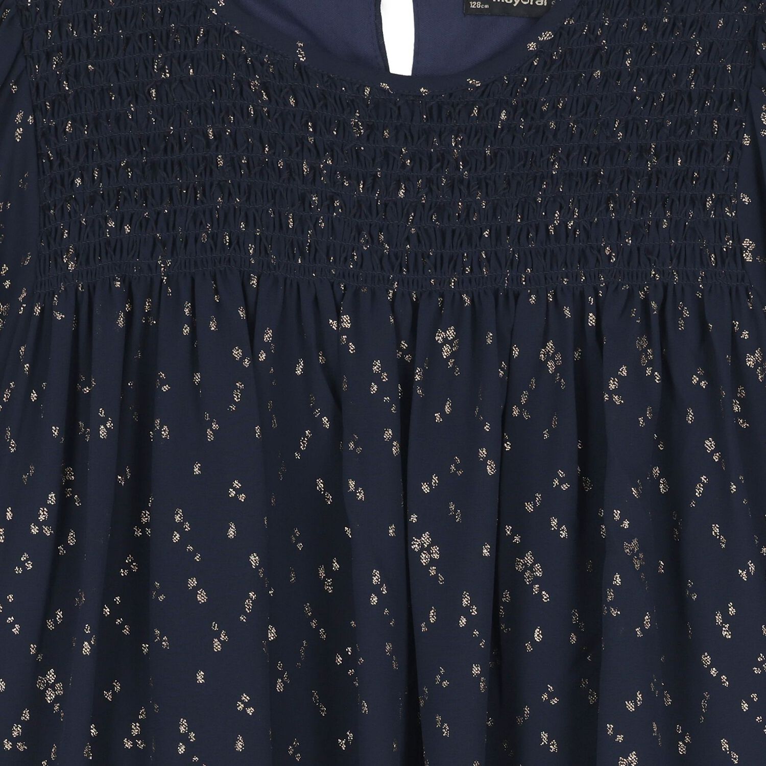 Girls Navy Blue Chiffon Blouse, 1, hi-res