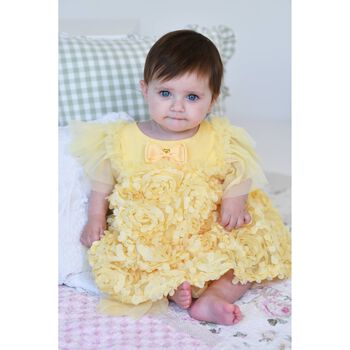Baby Girls Yellow Ruffled Tulle Dress 