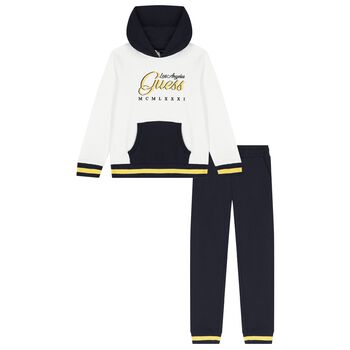 Boys Navy Blue & White Logo Tracksuit
